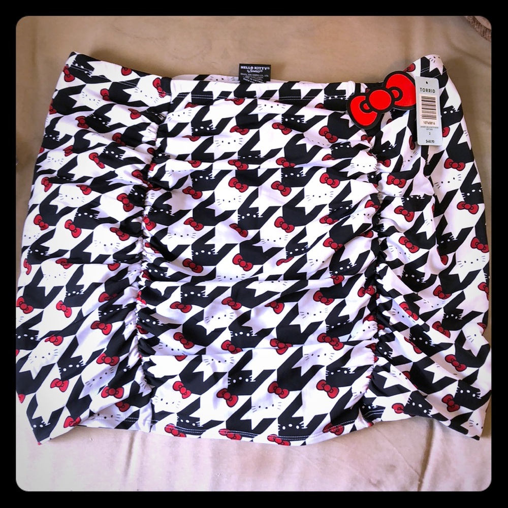Hello kitty swim skirt ruched